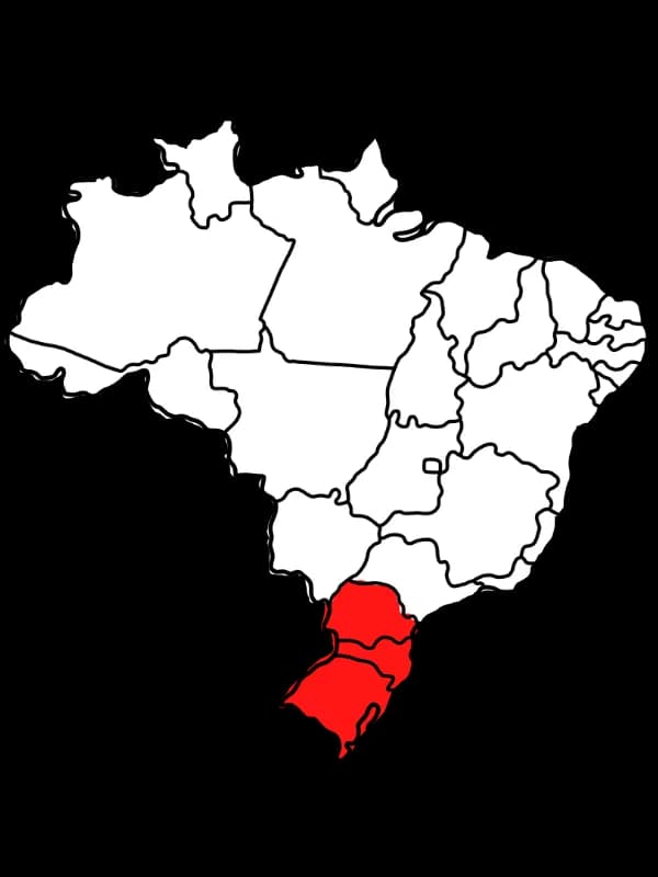 Mapa do Brasil destacando o Rio Grande do Sul